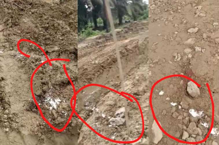 Heboh, Tiga Titik Jalinsel di Inhu Sengaja Ditaburi Pupuk Urea dan Garam