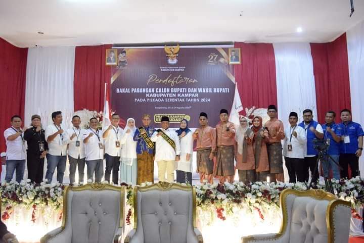 Tiga Pasangan Balon Bupati dan Wakil Bupati Kampar Daftarkan Diri ke KPU