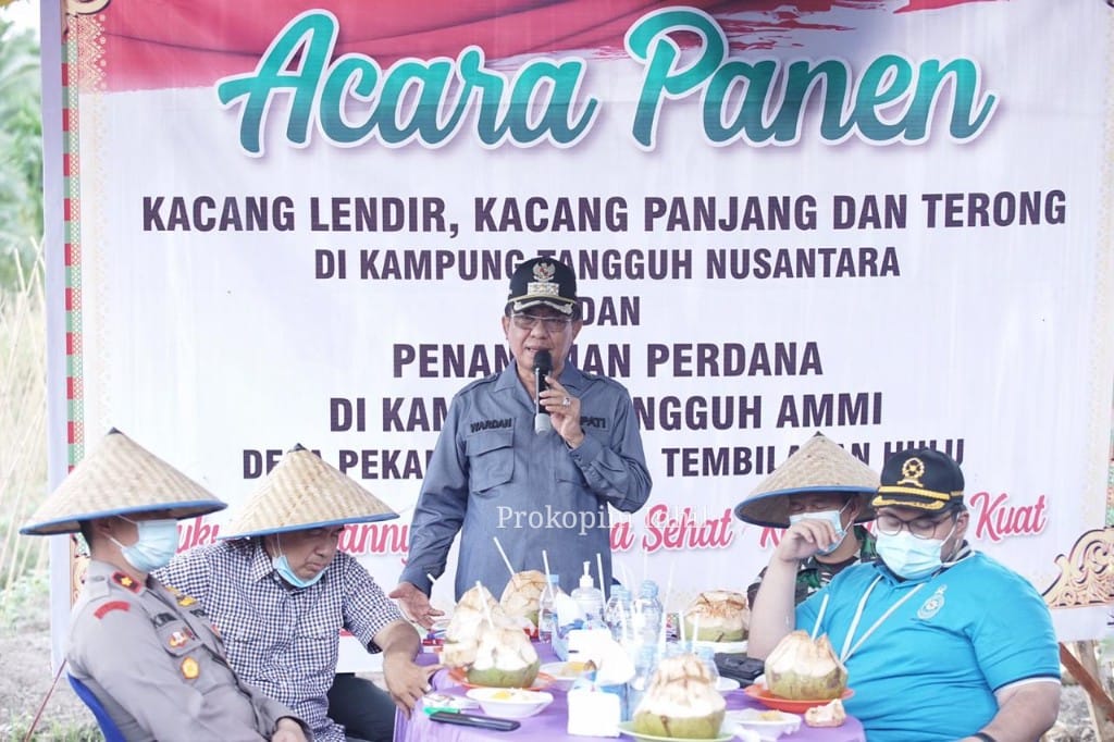 Bupati Panen Raya Kampung Tangguh Nusantara, Ajak Masyarakat Manfaatkan Potensi Inhil