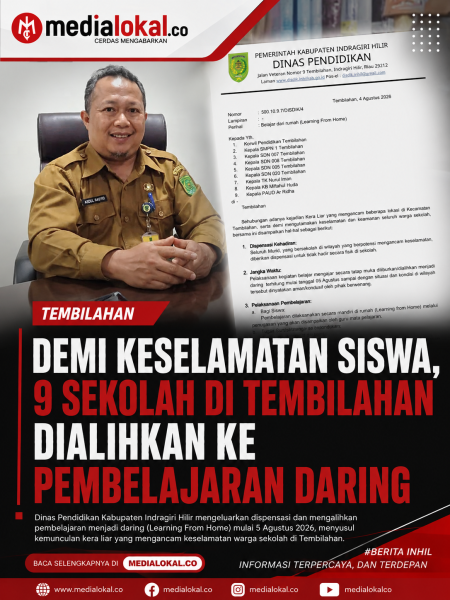Waspada Monyet Liar, Disdik Inhil Berlakukan Belajar dari Rumah Untuk 9 Sekolah