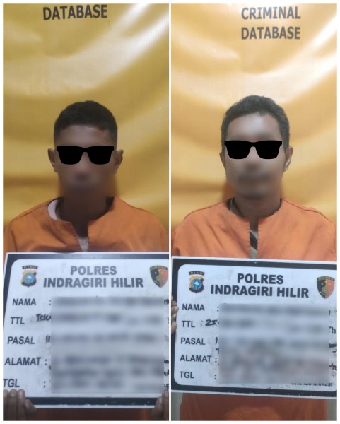 Dua Pengedar Dibekuk Polres Inhil saat Transaksi di Halaman Sebuah Hotel di Tembilahan
