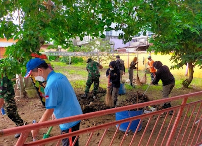 Satpol PP Inhil Ikuti Gotong Royong Bersama Elemen Masyarakat