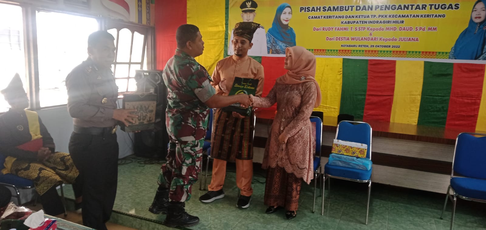 Danramil 09/Kemuning Gelar Pisah Sambut Camat Keritang