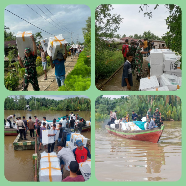 Babinsa Koramil 07/Reteh Lakukan Pengawalan Terhadap Kotak Suara di Wilayah Desa Pulau Kecil