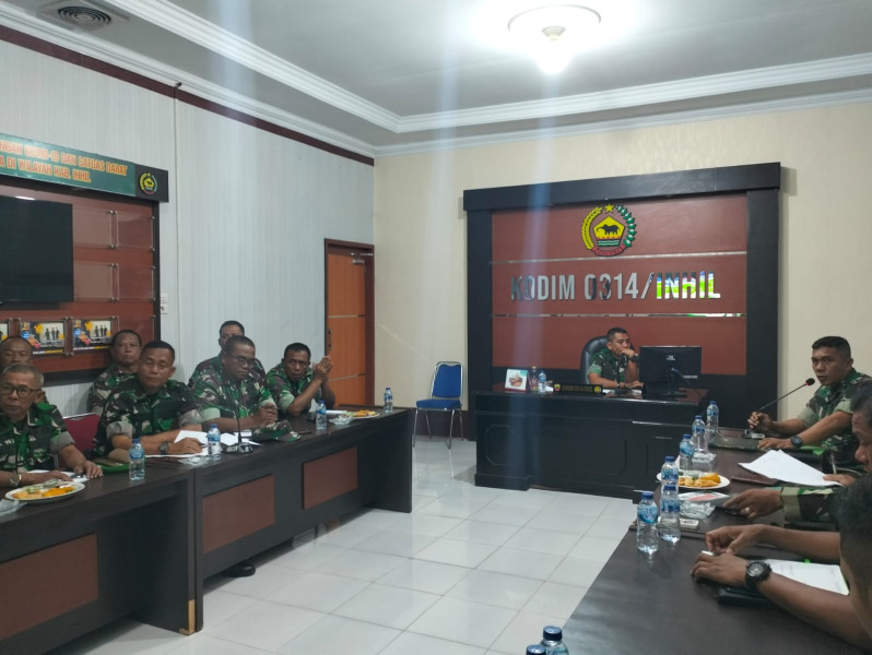 Danpos Concong Pelda Sri Wahyono mengikuti Rapat Koordinasi Tahapan Penyelenggaraan Pemilu Tahun 2024