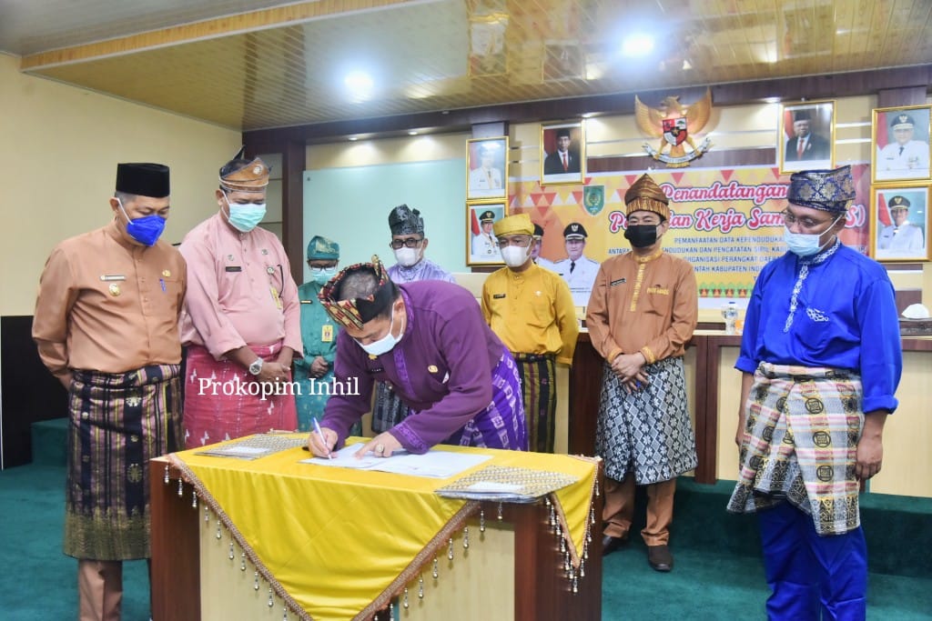 Disdukpencapil Tandatangani Perjanjian Kerjasama dengan OPD di Inhil