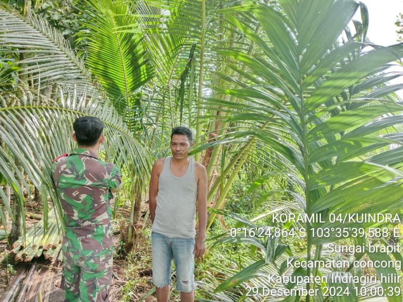 Babinsa Koramil 04/Kuindra Patroli dan Sosialisasi Karhutla di Desa Sungai Brapit