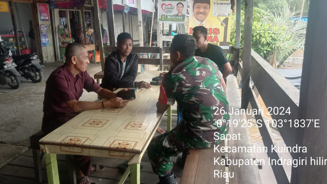 Kepedulian Koramil 04/Kuindra Terus Rutin Laksanakan Komsos di Kelurahan Sapat
