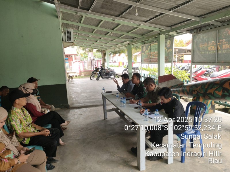 Koramil 03/Tempuling Gelar Musyawarah Opla di Sungai Salak