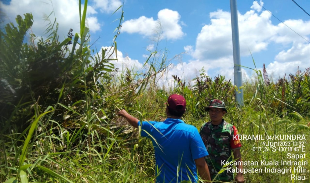 Cuaca Yang Panas, Babinsa Koramil 04/Kuindra Tetap Semangat Lakukan Patroli Karlahut