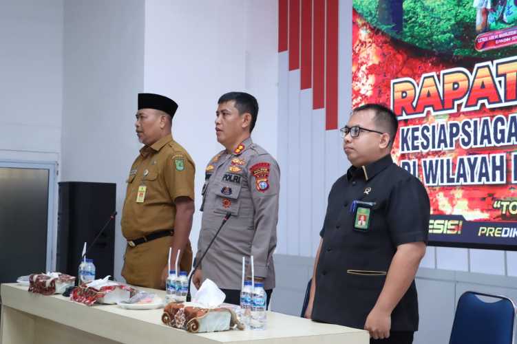 Di Mapolres Inhil, Stakeholder Terkait Rakor Kesiapsiagaan Penanganan Karhutla