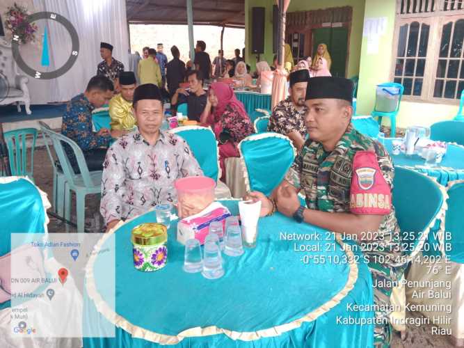 Babinsa Koramil 09/Kemuning Hadiri Acara Pernikahan Salah Satu Aparat Desa