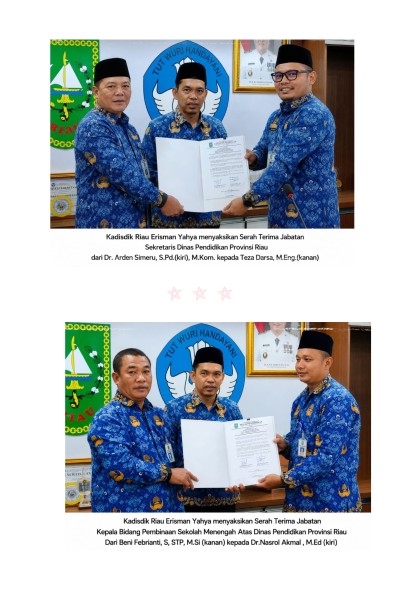 Keren! Disdik Riau Miliki Team Work Baru!