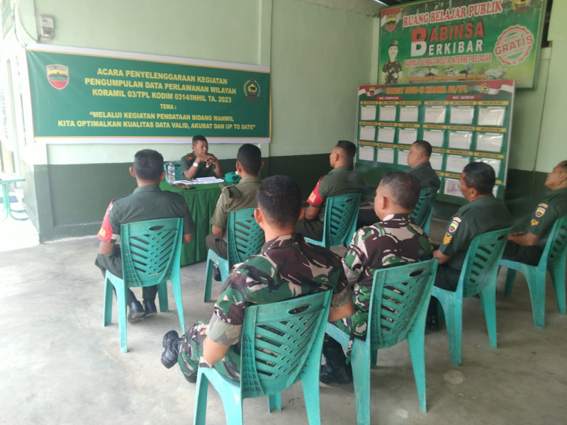 Koramil 03/Tempuling Gelar Pengumpulan Data Perlawanan Wilayah