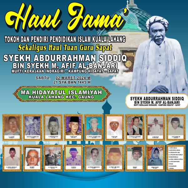 MA Hidayatul Islamiyah Gelar Haul Jama' Untuk Kenang Tokoh Pendidikan Islam di Inhil