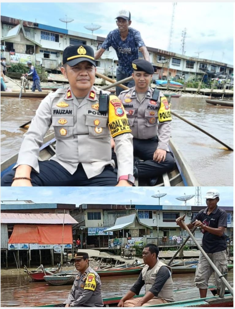 Sebrangi Sungai, Personel Polsek Gas Sampaikan Pesan Pilkada Riau 2024 Damai dan Kondusif