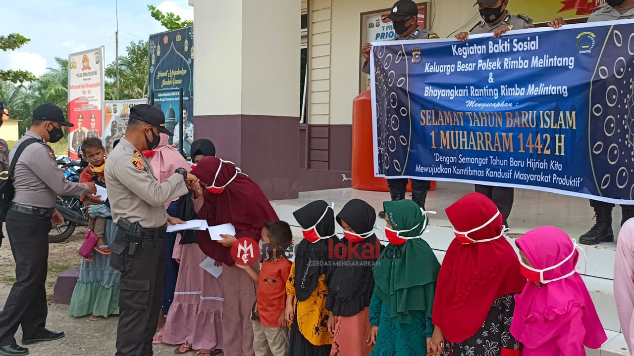 Peringati Tahun Baru Islam, Polsek Rimba Melintang Santuni Anak Yatim