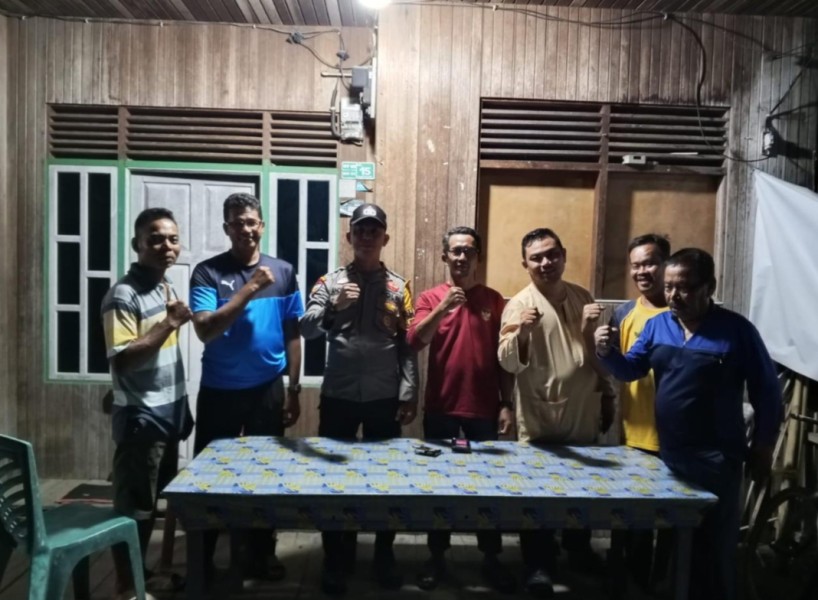 Kegiatan Cek dan Kontrol Ke Pos Satkamling di Desa Teluk Sungka Wilayah Hukum Polsek Gaung Anak Serka