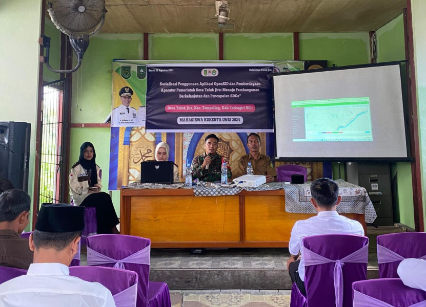 Babinsa 03/Tpl Hadiri Sosialisasi Penggunaan Aplikasi OpenSID dan Pemberdayaan Aparatur Desa Teluk Jira Menuju Pembangunan Berkelanjutan dan Pencapaian SDGs