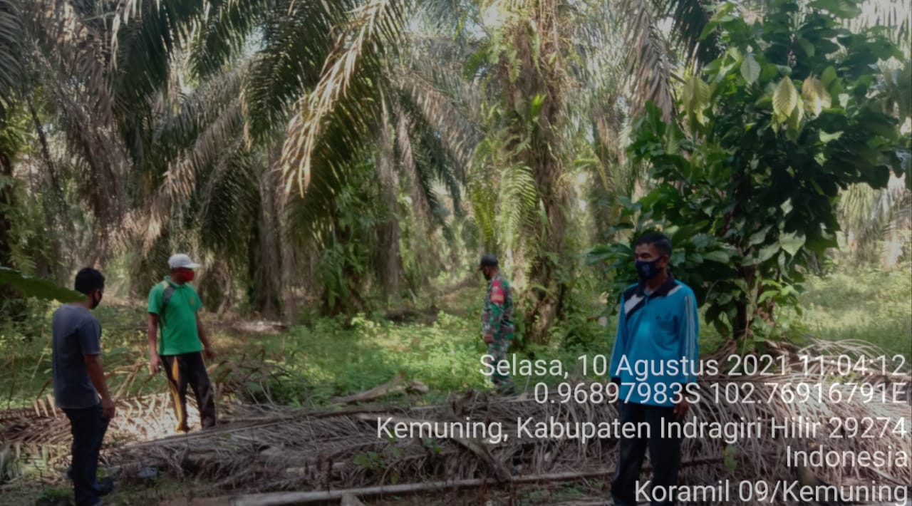 Patroli Karhutla di Kemuning Tua, Ini Pesan Babinsa Koramil 09/Kemuning