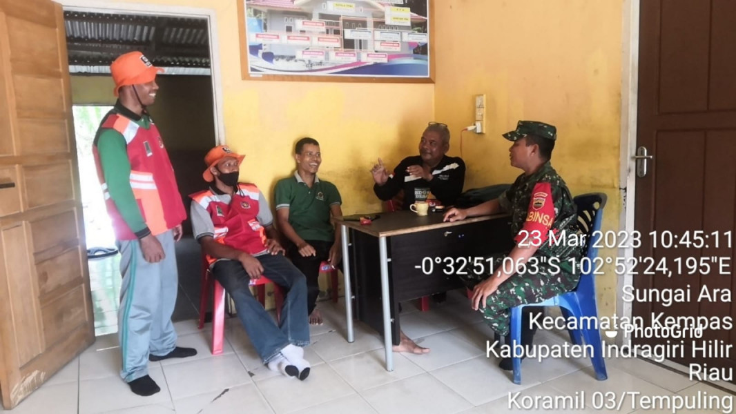 Komsos Babinsa Koramil 03/Tpl Maksimalkan Peran MPA Cegah Karhutla