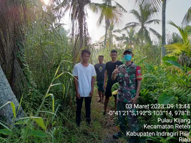 Cegah Karlahut Melalui Patroli Babinsa Koramil 07/Reteh