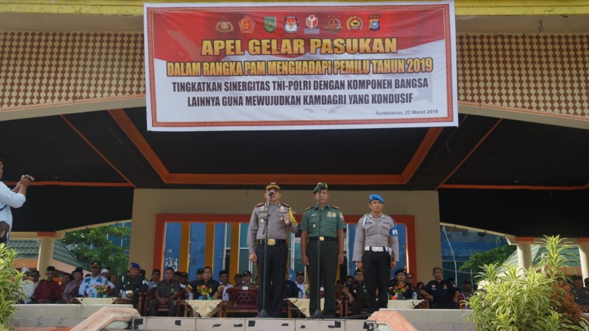Apel Gelar Pasukan Kesiapan TNI-POLRI dan Komponen Bangsa Lainnya Dalam Rangka Pileg Dan Pilpres