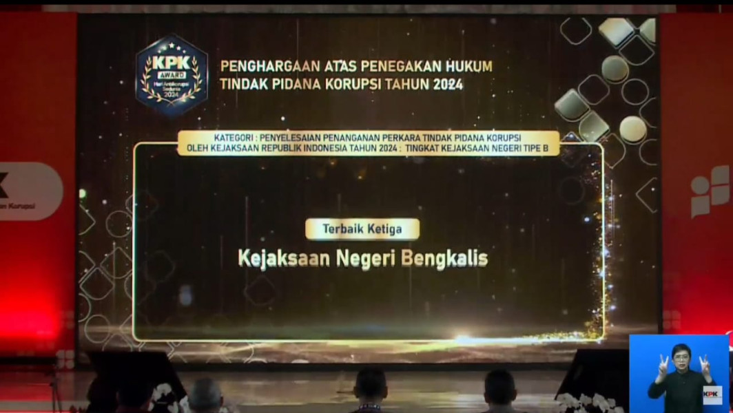 Kejari Bengkalis Raih Peringkat Terbaik Ketiga Nasional Penanganan Perkara Korupsi