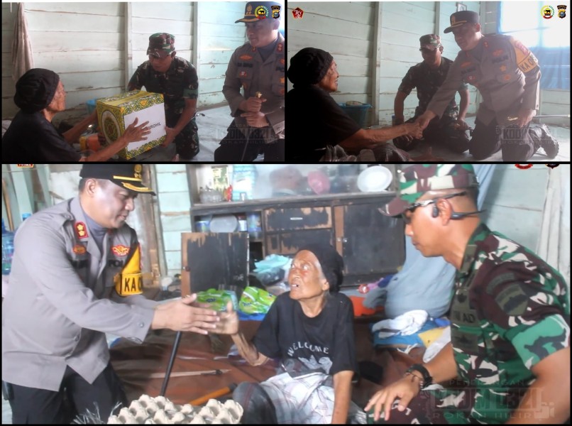 Dandim 0321 Rohil dan Kapolres Bantu Sembako Kepada Janda Veteran