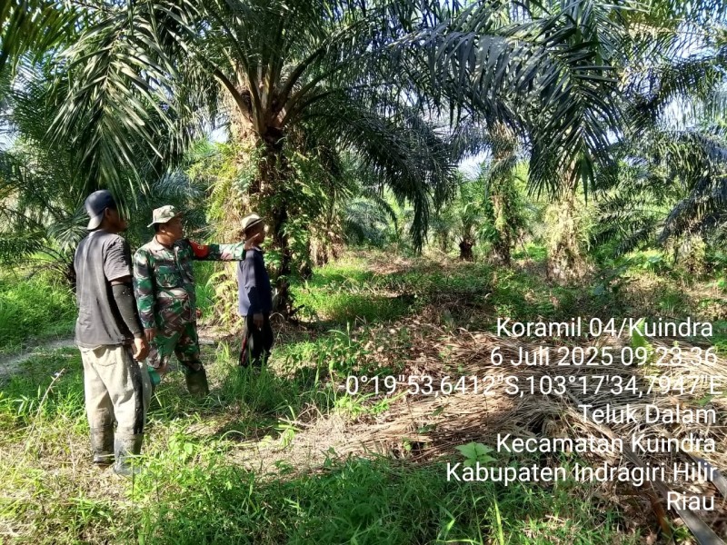 Babinsa Koramil 04/Kuindra Melaksanakan Patroli Untuk Mencegah Karhutla di Wilayah Binaan