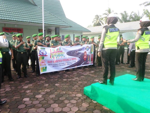 Datangi Kodim 0314/Inhil, Satlantas Polres Inhhil Lakukan  Sosialisasi MRSF