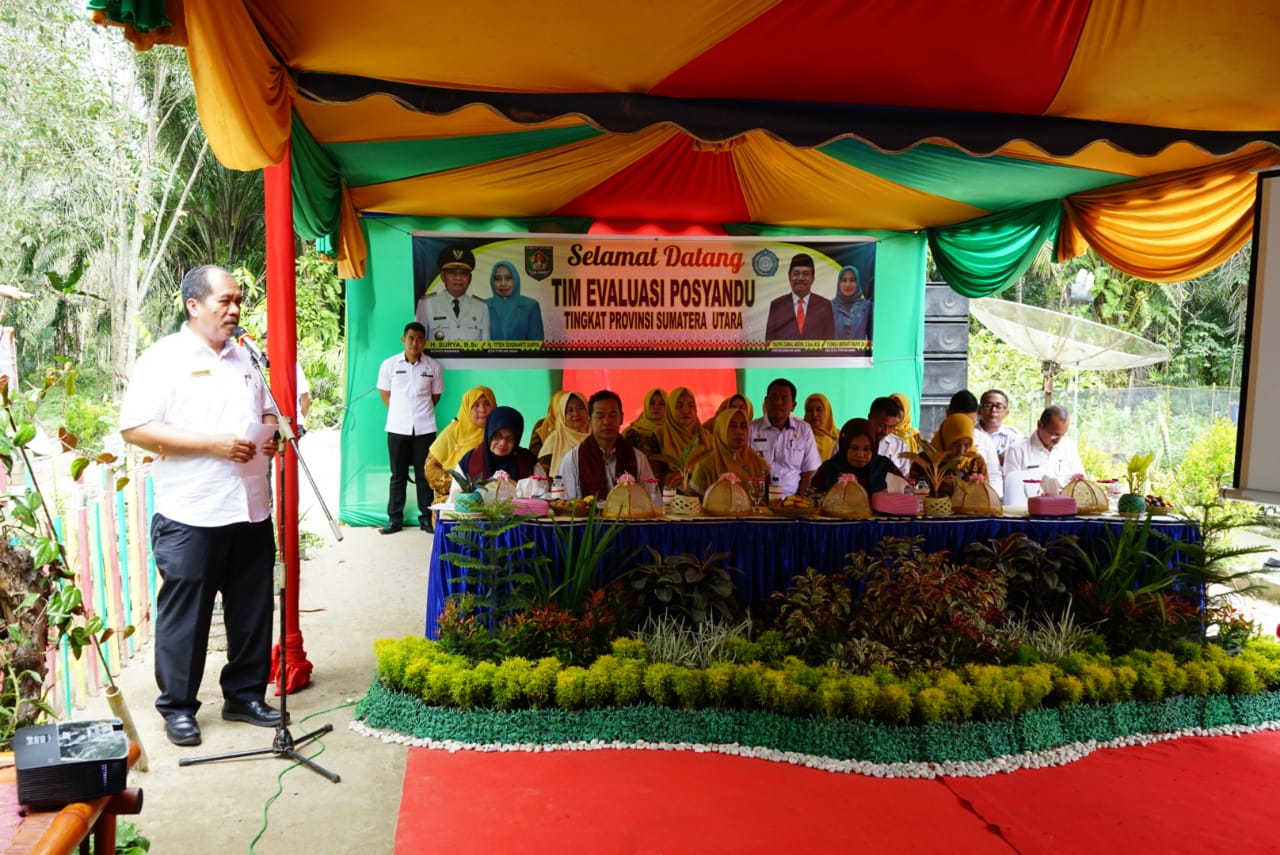 Saat Kedatangan Tim Evaluasi Posyandu Tingkat Provinsi Sumatera Utara, Sekda Bacakan Pidato Bupati A