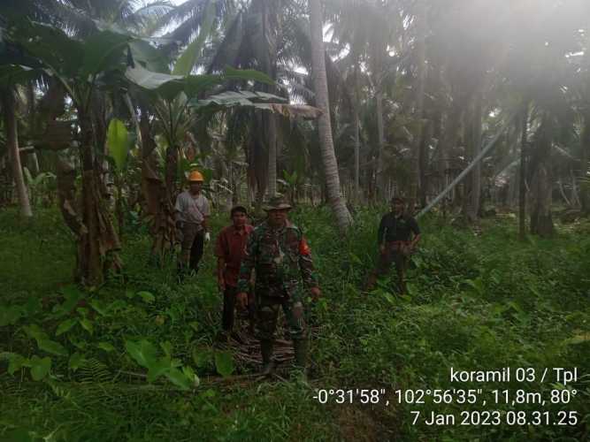 Rutinitas Setiap Pagi, Babinsa Koramil 03/Tpl Lakukan Patroli Karhutla Bersama MPA