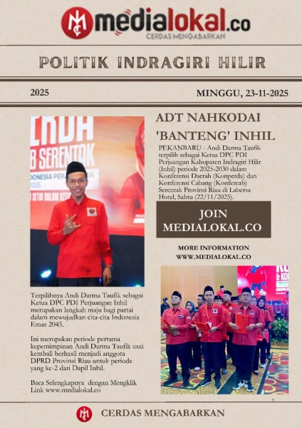 Andi Darma Taufik Terpilih sebagai Ketua DPC PDI Perjuangan Inhil, Beberapa Nama Beken dan Tersohor Jadi Pengurus