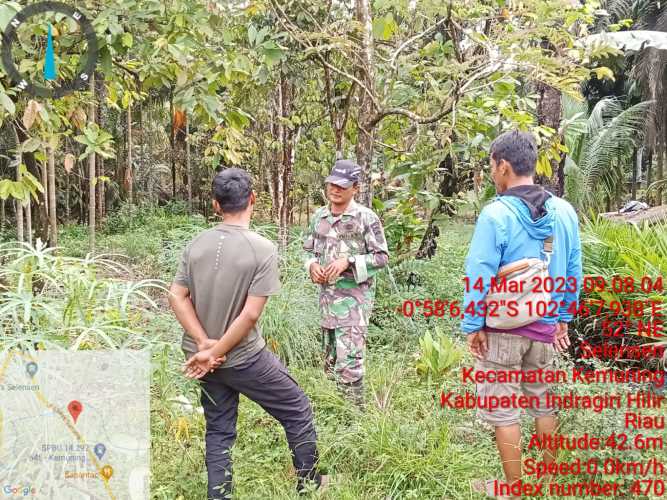 Babinsa Koramil 09/Kemuning Turun Ke Lapangan Guna Cegah Kebakaran