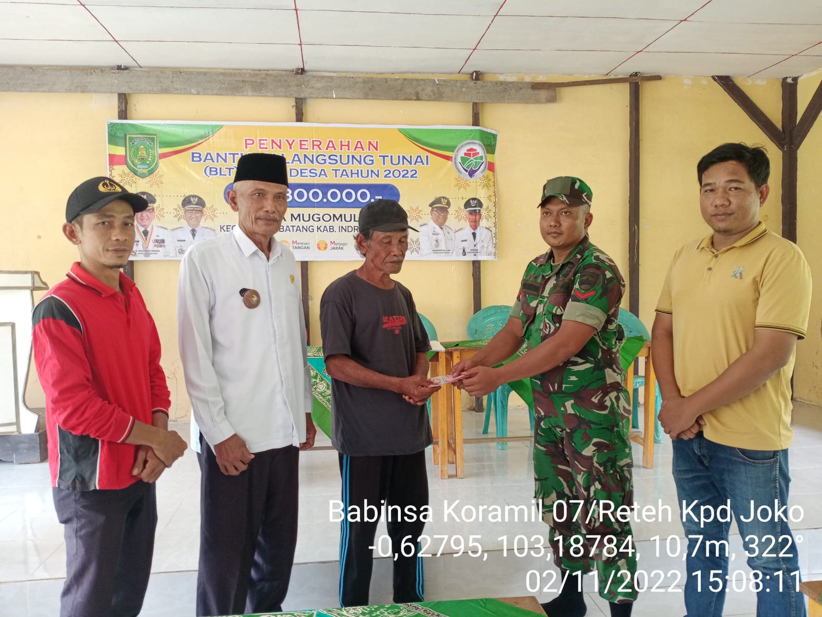 Penyaluran Dana Desa Benteng Barat Dihadiri Oleh Danramil 07/Reteh