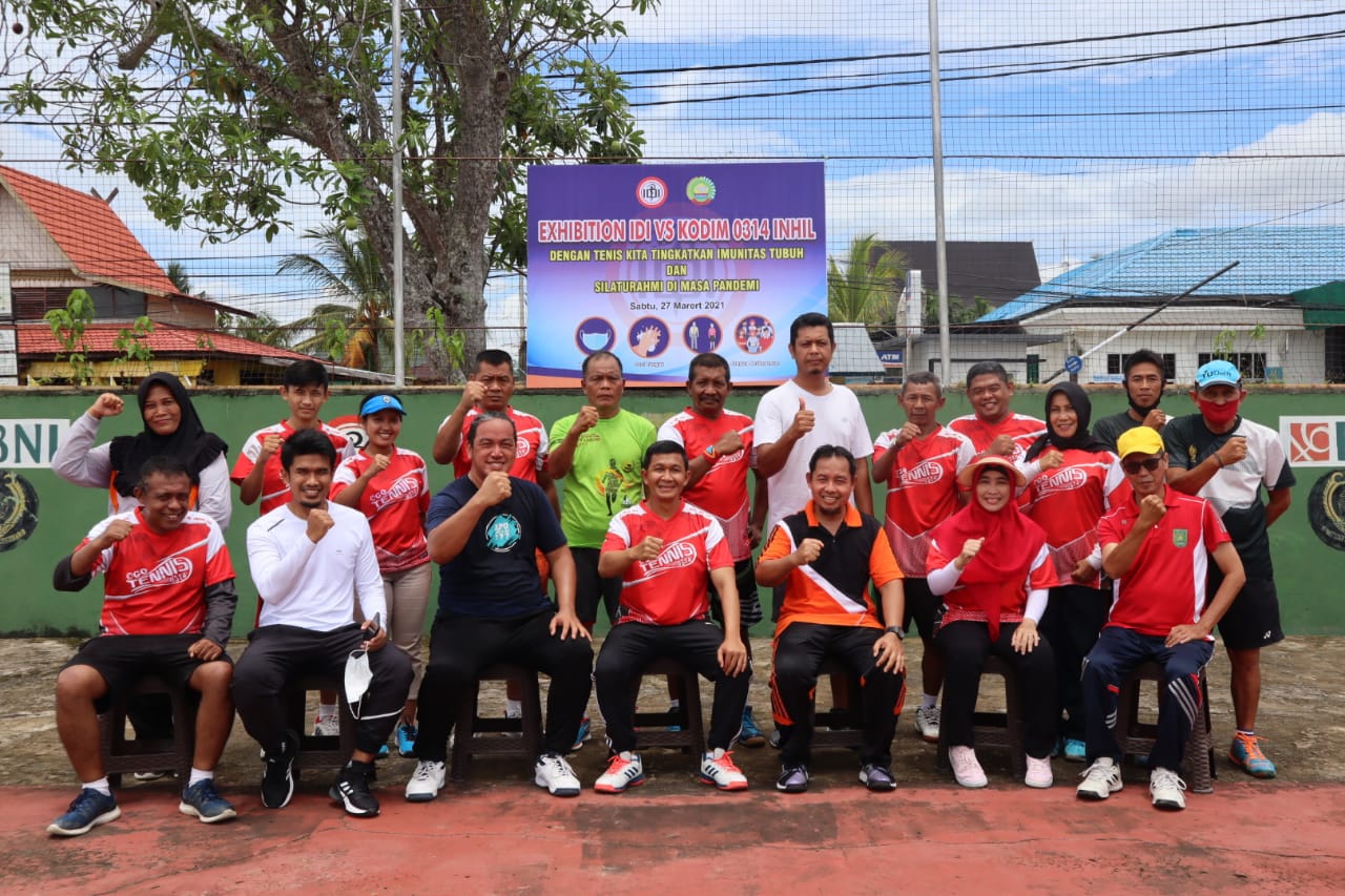 Bersama IDI Inhil, Kodim 0314/Inhil Gelar Pertandingan Tenis Lapangan