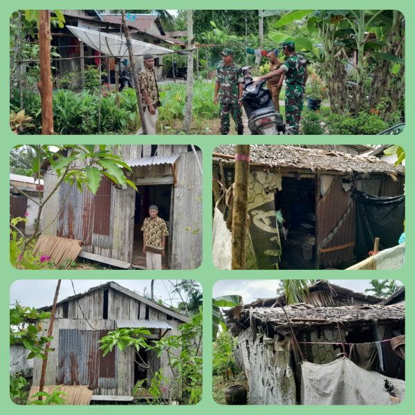 Komandan Koramil 07/Reteh Lakukan Peninjauan dan Pengecatan Awal Rumah Warga RTLH