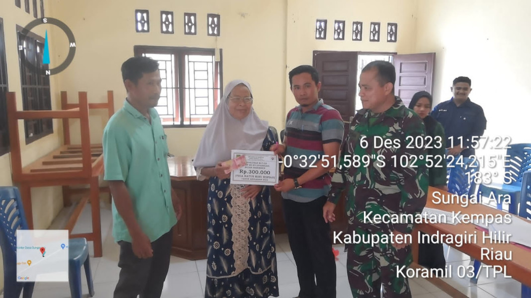 Babinsa Koramil 03/Tpl Dampingi Penyaluran BLT DD Tahap X Desa Sungai Ara