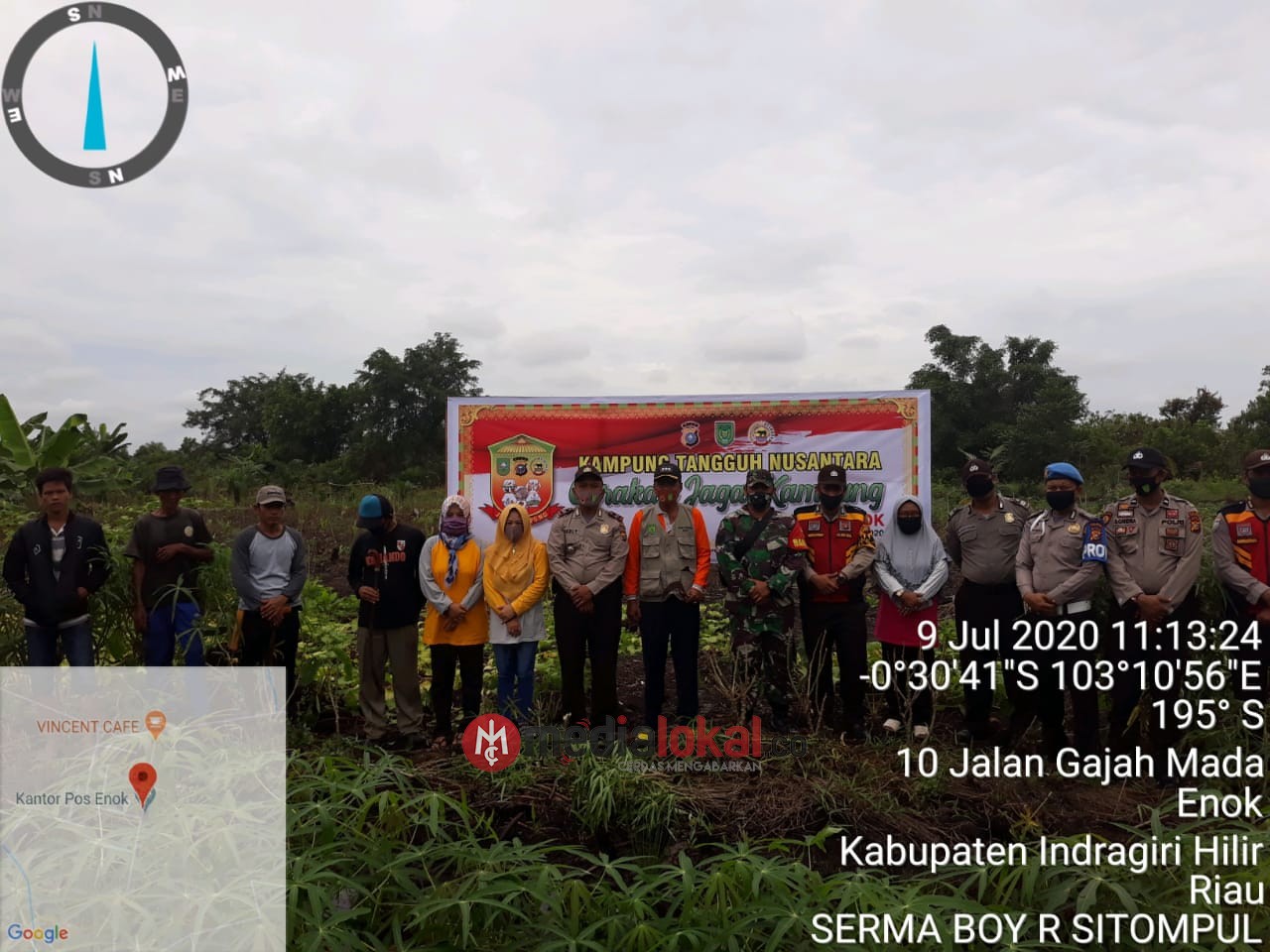 Babinsa Koramil 02/Tanah Merah Hadiri Launcing Kampung Tangguh Nusantara di Enok