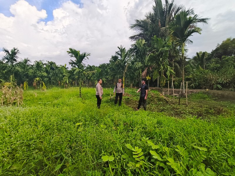 Instruksi Kapolri Dijalankan Di Teluk Sungka, Bhabinkamtibmas Lakukan Persiapan Tanam Jagung Bersama Kelompok Tani