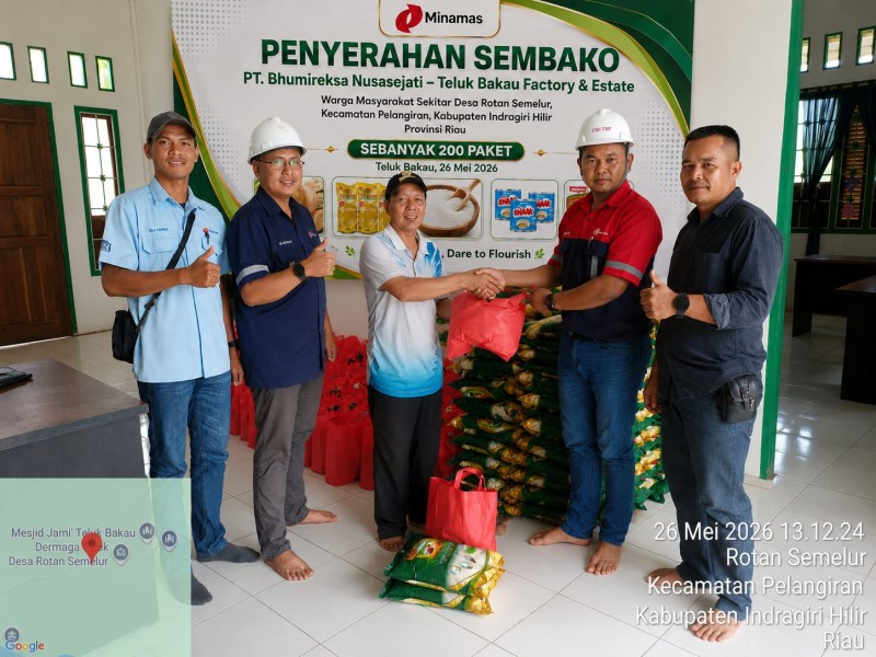 PT BNS Salurkan 1.000 Paket Sembako untuk Warga Inhil