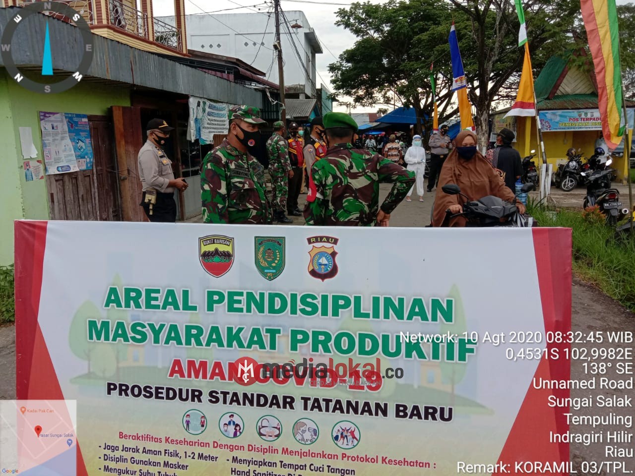 Babinsa Koramil 03/Tempuling Perketat Penegakan Disiplin Protokol Kesehatan di Wilayah Teritorial 