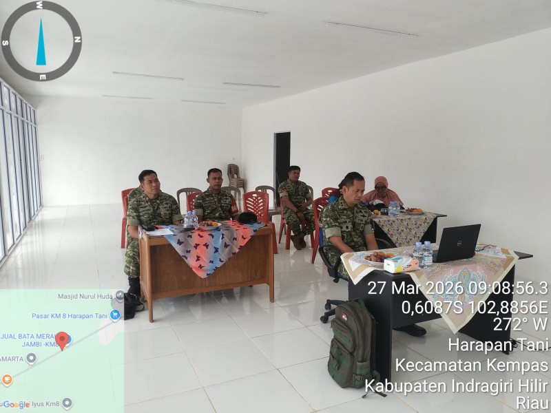 Babinsa Koramil 03/Tempuling Ikuti Vidcon Serentak Percepatan Pembangunan KDKMP Kempas