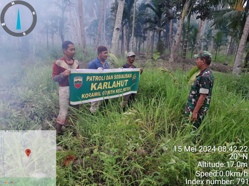 Koramil 07/Reteh Tingkatkan Kewaspadaan Terhadap Karhutla di Binaan