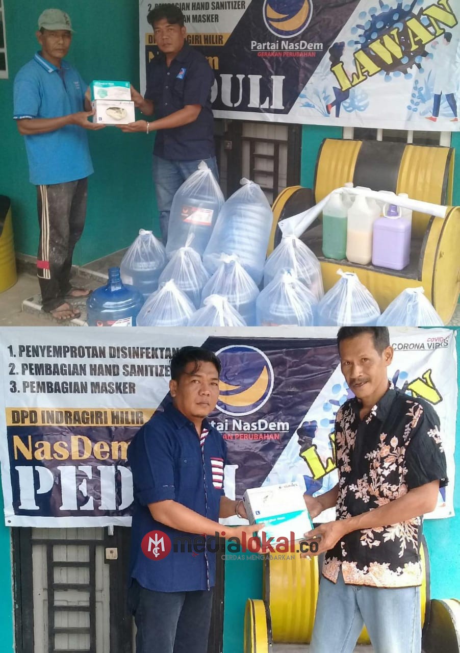 Anggota DPRD Inhil Dapil VII Bambang Hermanto Berikan Donasi Disinfektan ke Desa dan Kelurahan