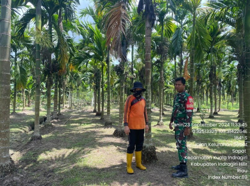 Patroli Rutin Terus Dilakukan Babinsa Koramil 04/Kuindra Guna Cegah Kebakaran
