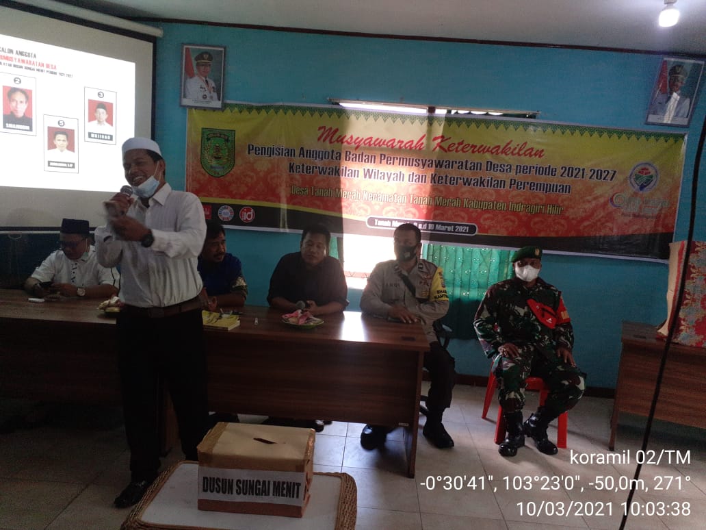 Personil Koramil 02/Tanah Merah Hadiri Musyawarah Keterwakilan Anggota BPD