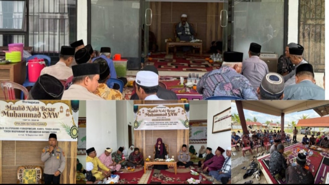 Polsek Batang Tuaka Laksanakan Peringatan Maulid Nabi Muhammad SAW 1447 H / Tahun 2025 Di Halaman Polsek