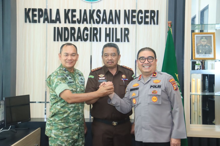 Perkuat Sinergitas, TNI, Polri, dan Kejaksaan Indragiri Hilir Gelar Silaturahmi di Kejari Tembilahan
